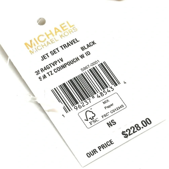 Michael Kors Jet Set Travel Small Top Zip Coin Pouch with ID Holder Black - Picture 8 of 8